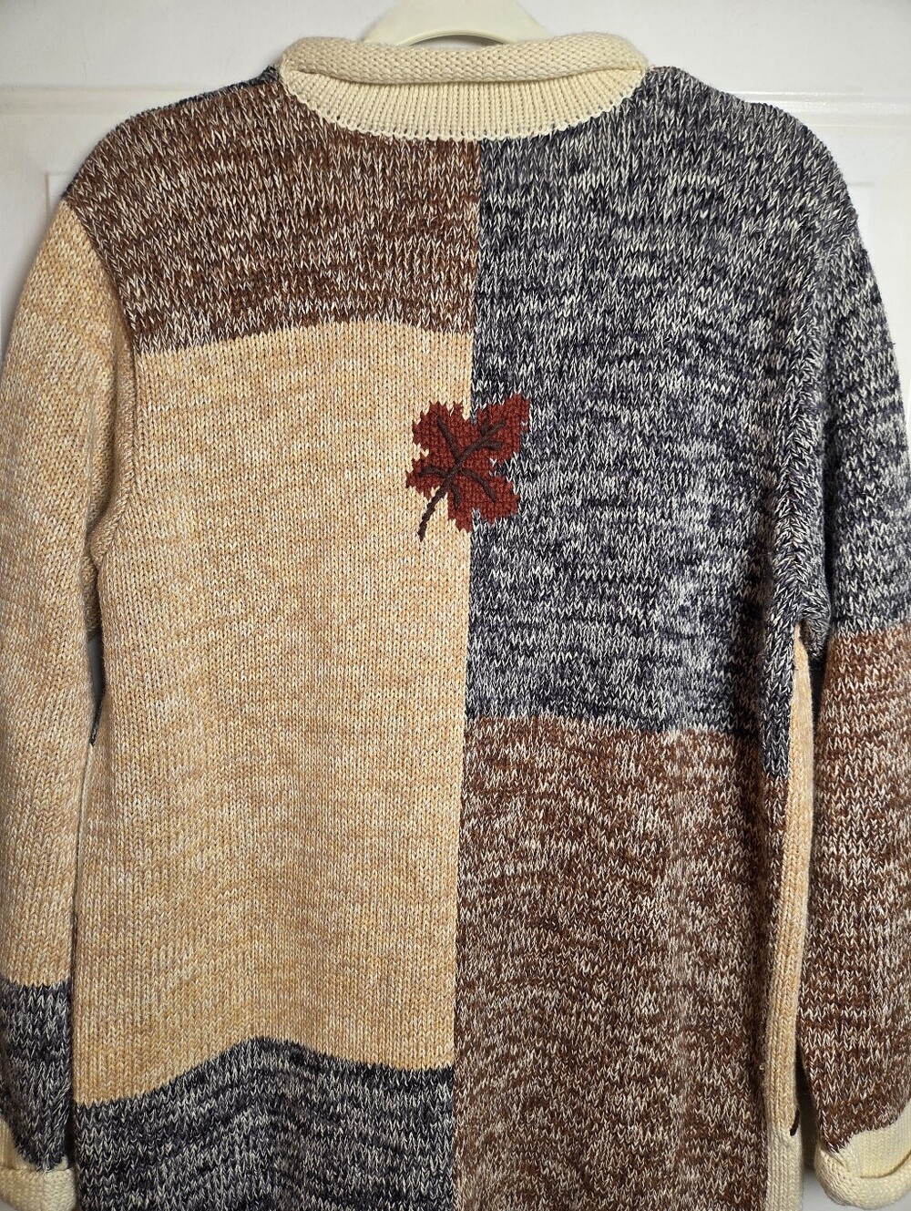 Vintage Storybook Knits Autumn Motif Cardigan Sweater Toggle Buttons Size L - Picture 6 of 6